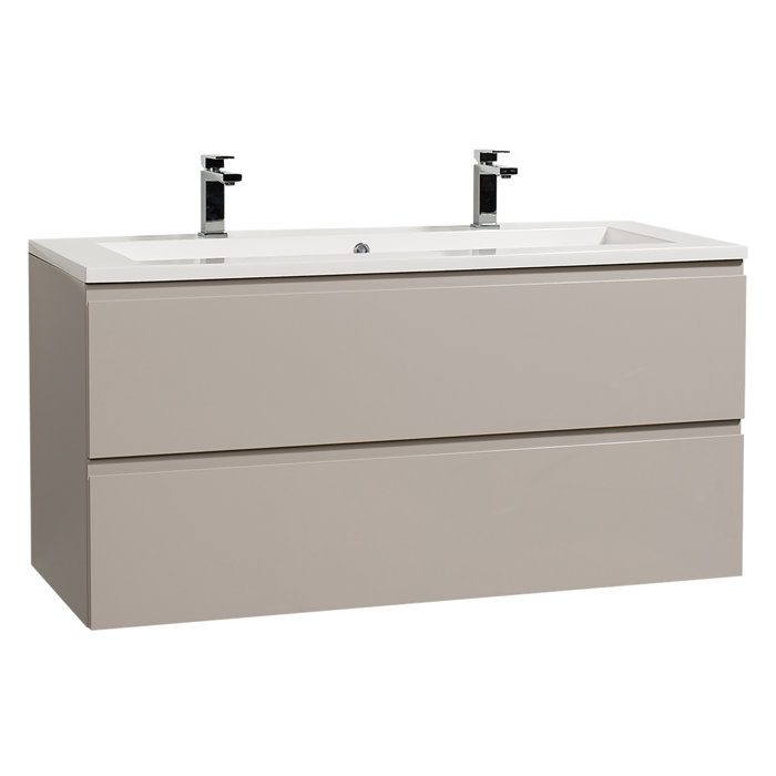 Ebern Designs 120 cm breiter wandmontierter Doppelwaschtisch Gammon